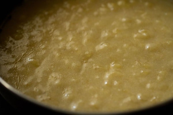 Wet ingredient mixture in mixing bowl for baking recipe