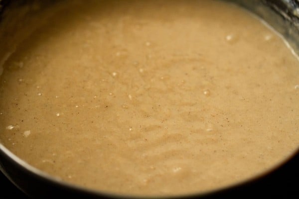 pound cake batter in pan