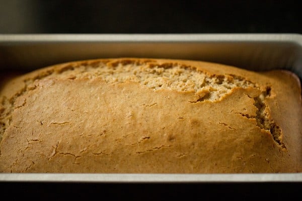 baked pound cake in loaf pan