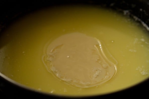 condensed milk added to melted butter