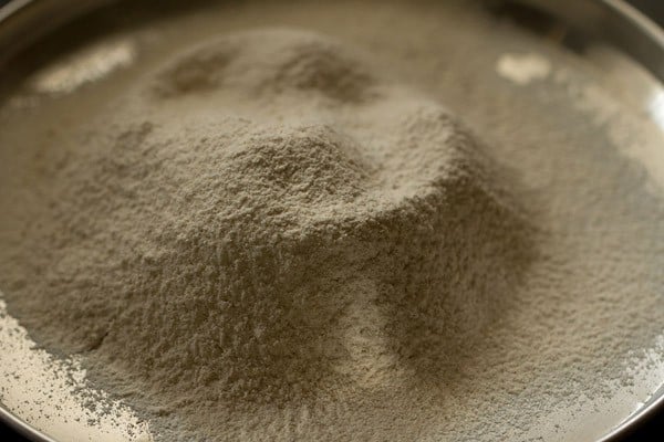 sifted dry ingredients in a plate