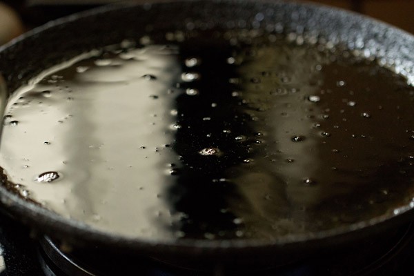 ghee on a shallow griddle pan