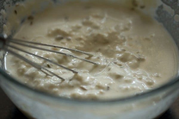 whisking batter - it is initially clumpy