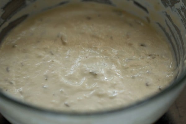 smooth batter in a bowl
