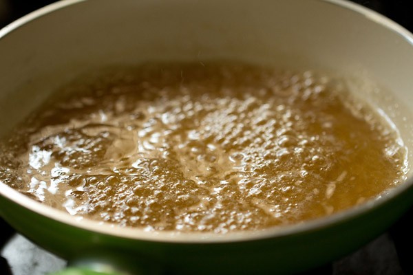 simmering sugar mixture