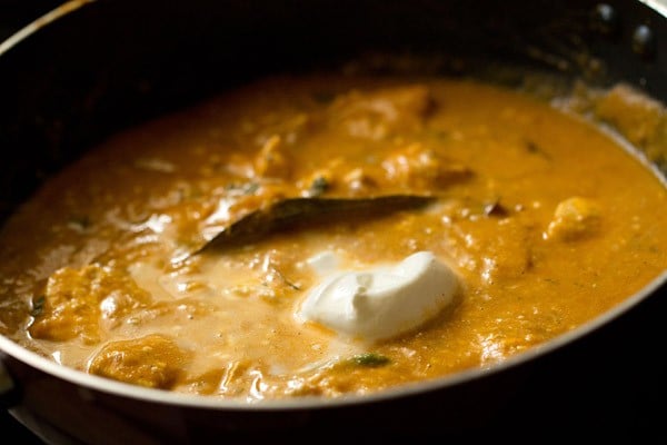 cream added to paneer lababdar gravy