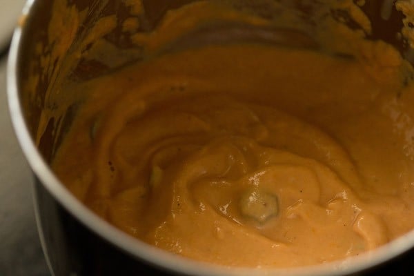 tomato-cashew paste ready to make paneer lababdar recipe