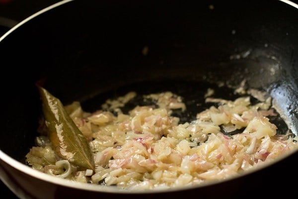 onions being sautéed