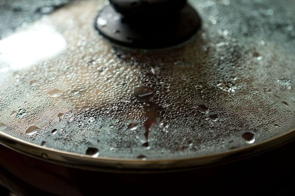 cooking red amaranth sabzi