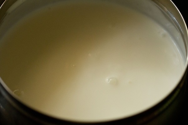 whisked curd in a bowl