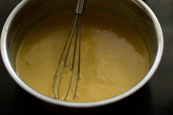 batter mixed with a wired whisk