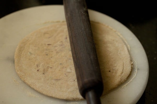 rolling cheese paratha