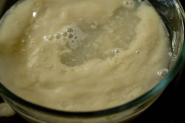 chilled water added to the strained guava juice. 