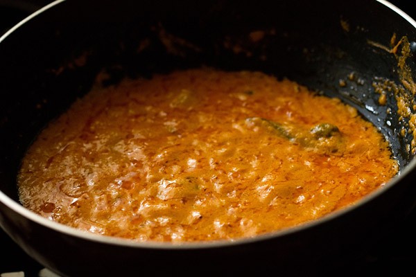 sauteing matar masala