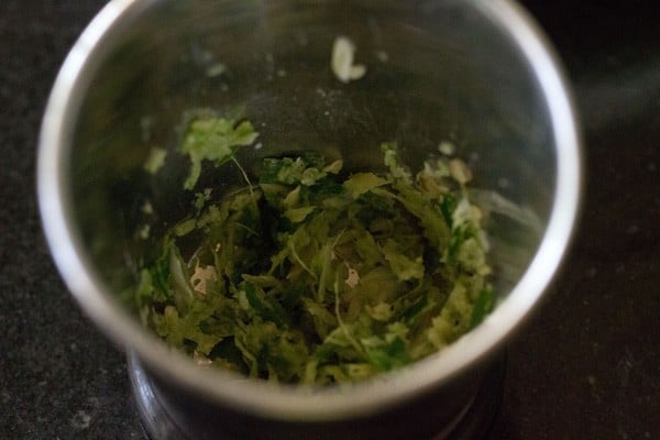 ginger garlic paste in a mortar pestle