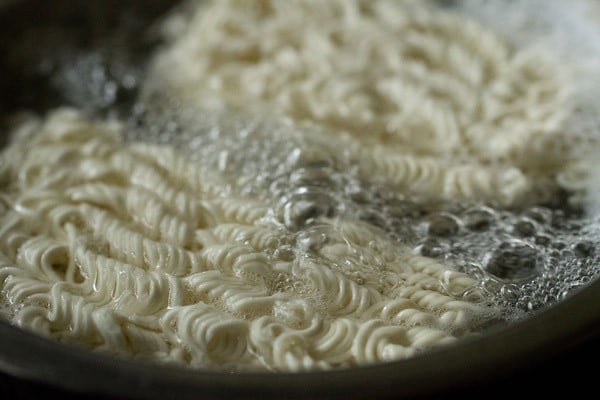 noodles in boiling water