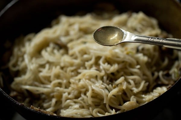 vinegar added to mushroom noodles 