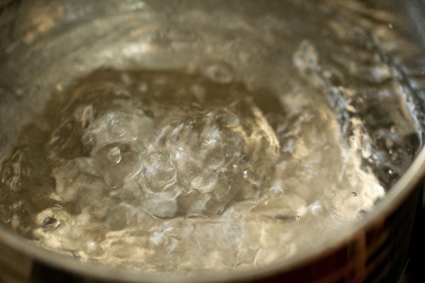 water boiling in a pan