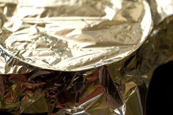 covered with aluminium foil