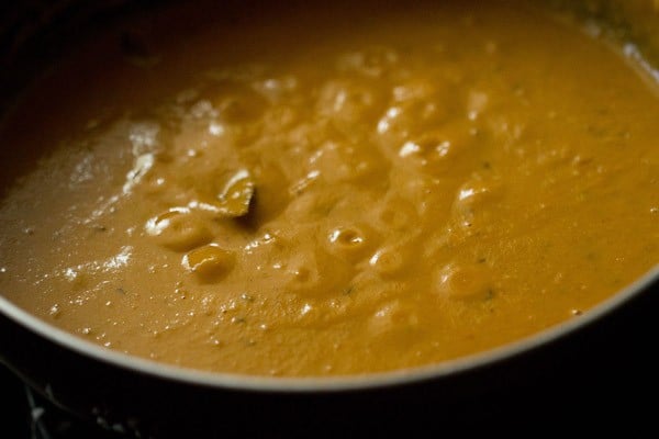 paneer pasanda gravy simmering on stovetop