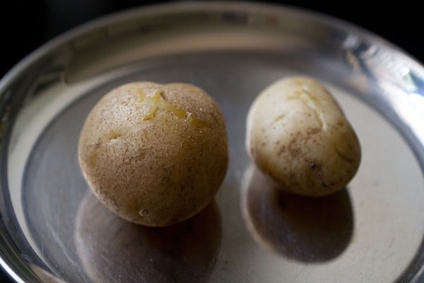 boiled potatoes on a plate