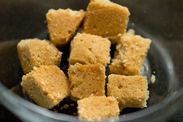 cake for trifle in a bowl