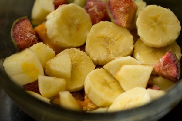 A layer if fruits in trifle