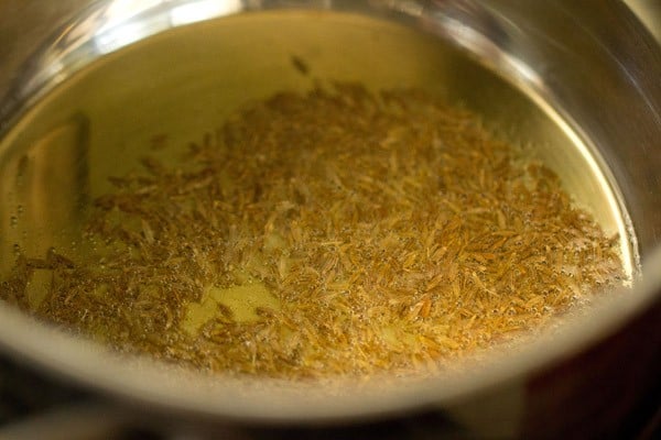 sauting cumin for sama chawal khichdi recipe