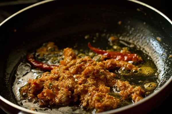 sauteing achari paneer masala recipe