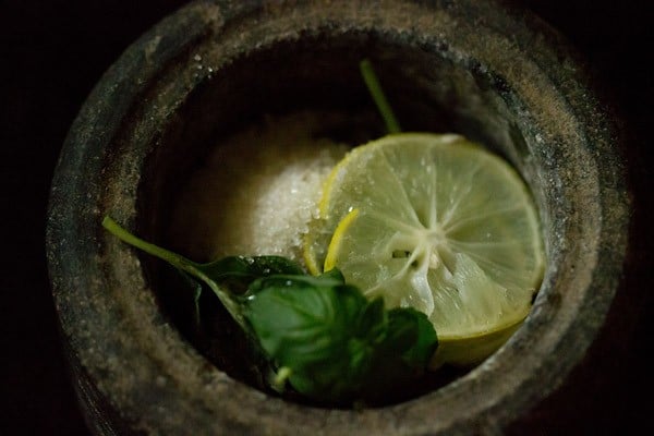 ingredients for basil lemon mojito recipe