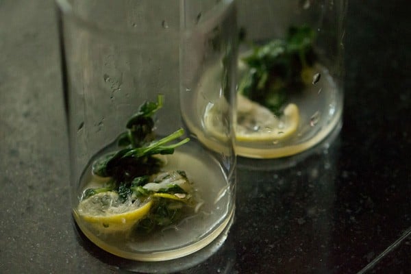 lemon juice added in each glass. 