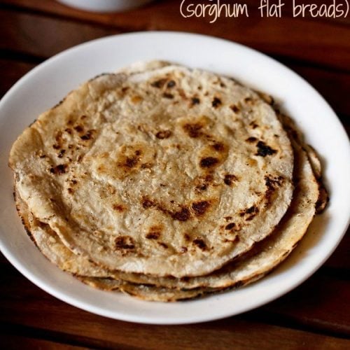 jowar roti served on a white plate.