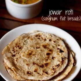 jowar roti served on a white plate with text layovers.