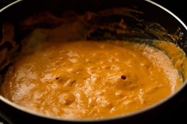 sauteing tomato puree curry