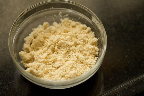 grounded cashew powder in a bowl