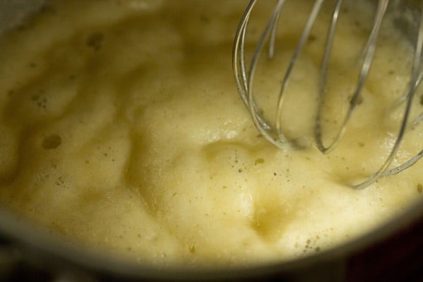 stirring flour for macaroni and cheese recipe