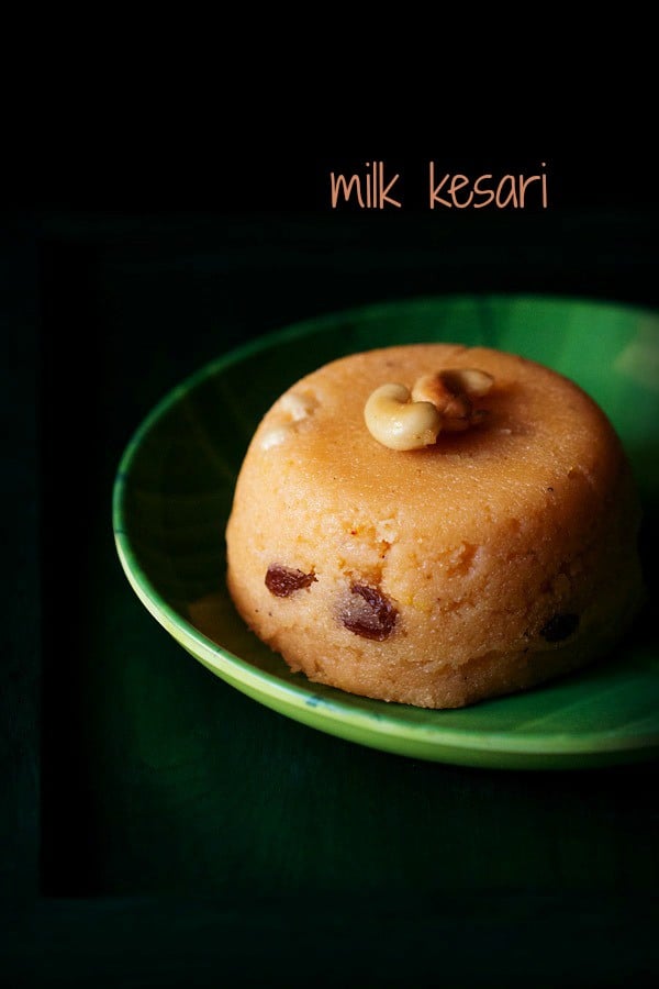 milk kesari recipe, milk kesari