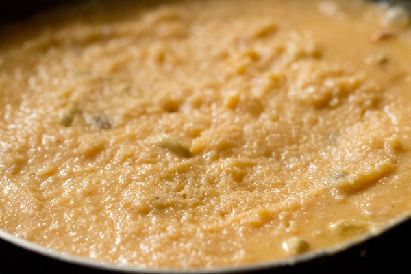 rava-milk mixture thickening. 