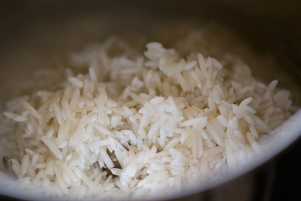 soaked rice added to a grinder jar