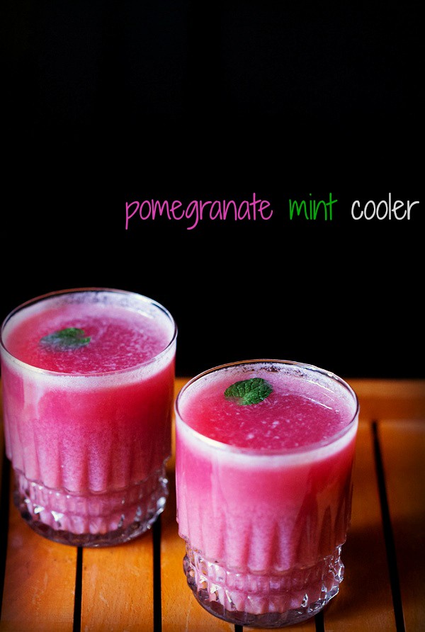 pomegranate lemon cooler recipe, pomegranate mint cooler recipe