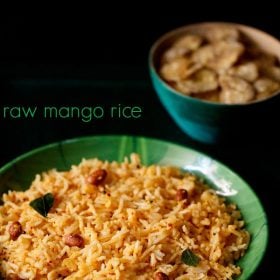mango rice recipe, raw mango rice recipe, mavinkayi chitranna recipe