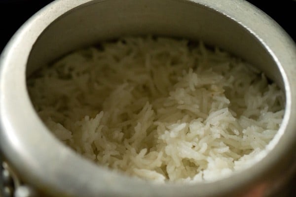 pressure cooked rice. 