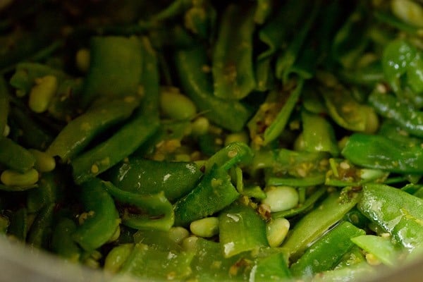 sautéing beans mixture. 