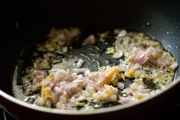 sauté ginger-garlic paste and onions