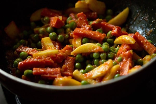 sautéing vegetables