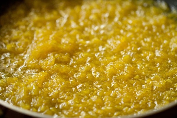 raw mango mixture thickening. 