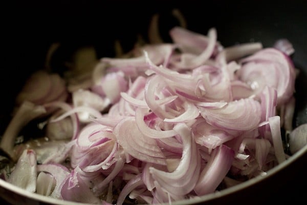 onions added to pan