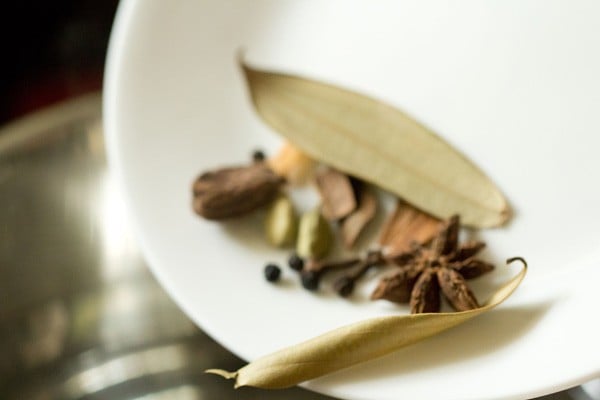 various spices added to water