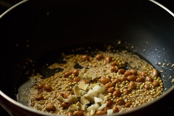 ginger, sautéed peanuts, sesame seeds, coriander seeds and poppy seeds