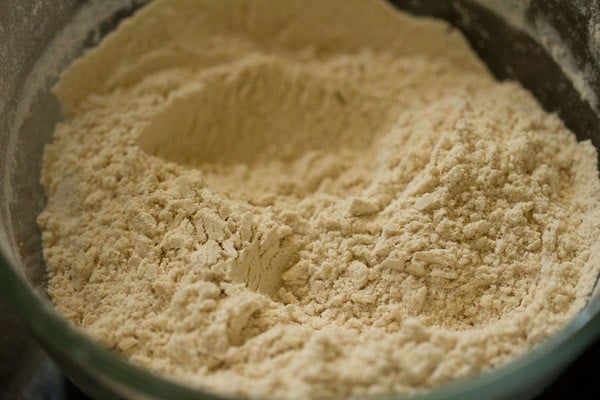 sieved flour in a bowl